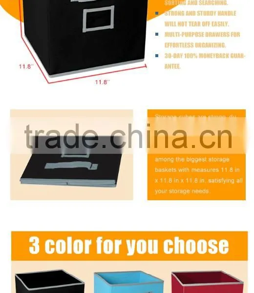Home Creations Fabric Storage Dividers Chest Organizer Cube With PVC Window photo-3