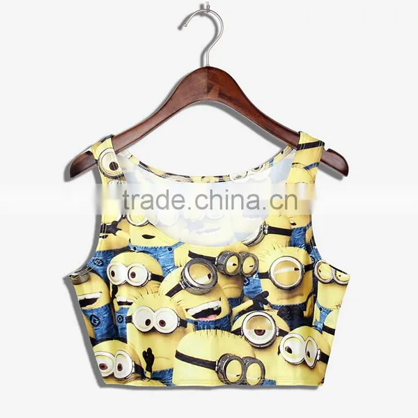 Latest Tops Designs Girls Cartoon Print Vest N7-22