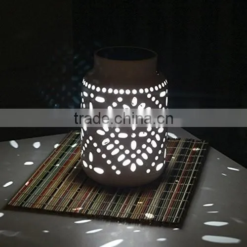Hanging Led Ceramic Solar Lantern Light photo-2