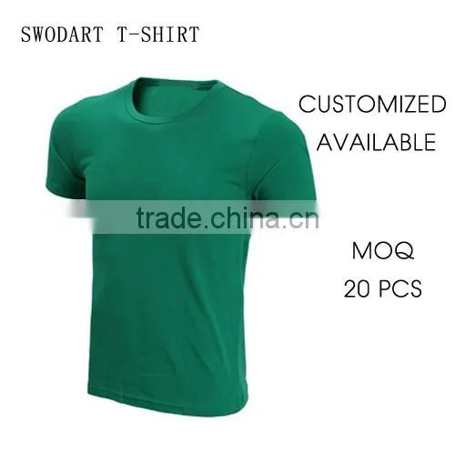 2016 OEM T-shirt Factory Green T-shirts Low MOQ t Shirts Sports Skin Shirt Fashion Style T-shirt Quick Dry T-shirts