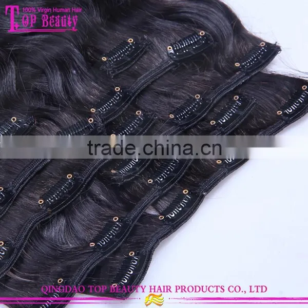 Brazilian Body Wave Double Weft Hair Extension Human Clip In Hair Extensions photo-5