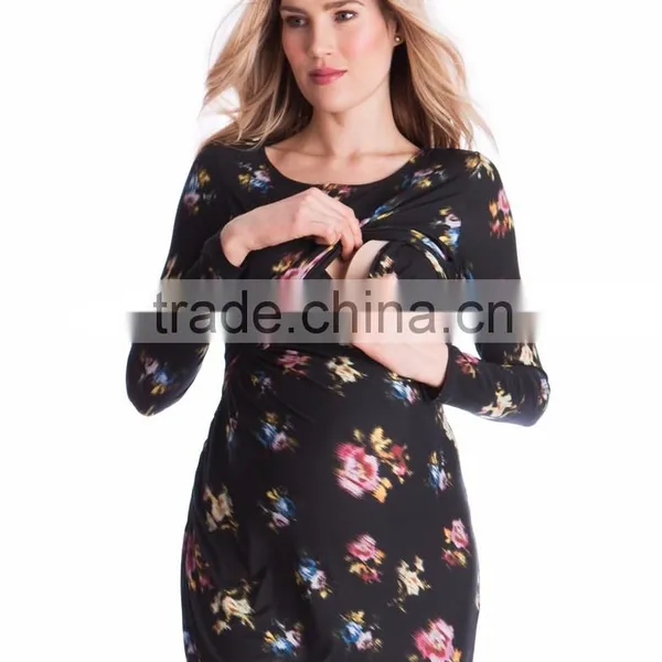 Newest Style Print Islamic Maternity Clothes for Spring and Autumn photo-3