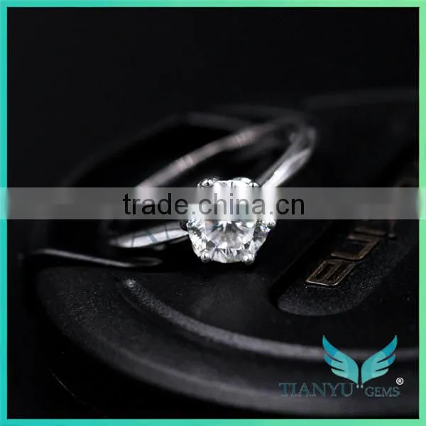 Moissanite Girdlestone Customized 14k Gold 1 Carat 9 Hearts & Flower Forever One Forever Brilliant Moissanite Rings photo-2