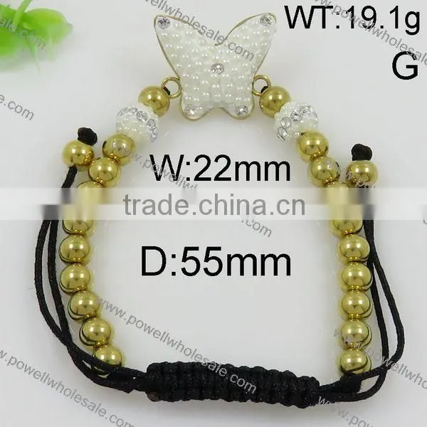 Butterfly Shape Latest Gold Beads Bracelet Girl Model photo-6
