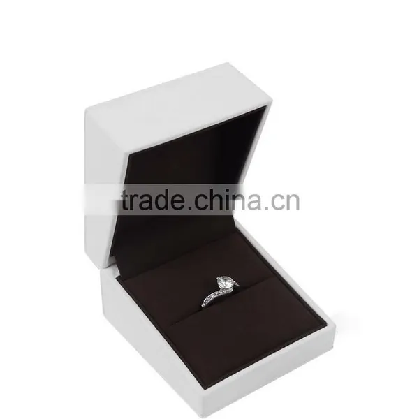 Chinese Factories Wholesale Custom Luxury Leather Ring Box, White Gift Box photo-3