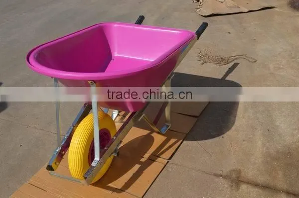 Commercial Pink Poly Tray Wheelbarrow With Single Wheel photo-5
