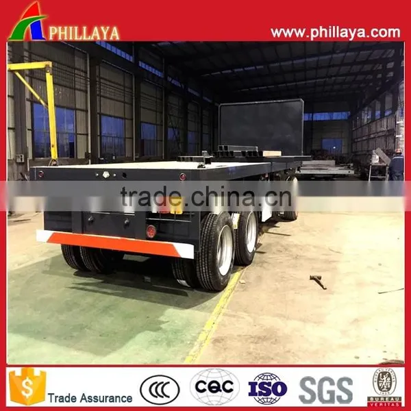 20FT 40FT Flatbed Skeletonal Semi Container Dolly Trailer With Turntable Drawbar photo-6