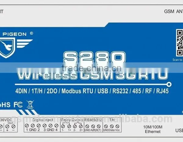 Modbus Tcp to Rtu Converter Modbus Rtu Over Tcp Industrial Automation Companies in China Wireless GSM 3G RTU King Pigeon S280 photo-4
