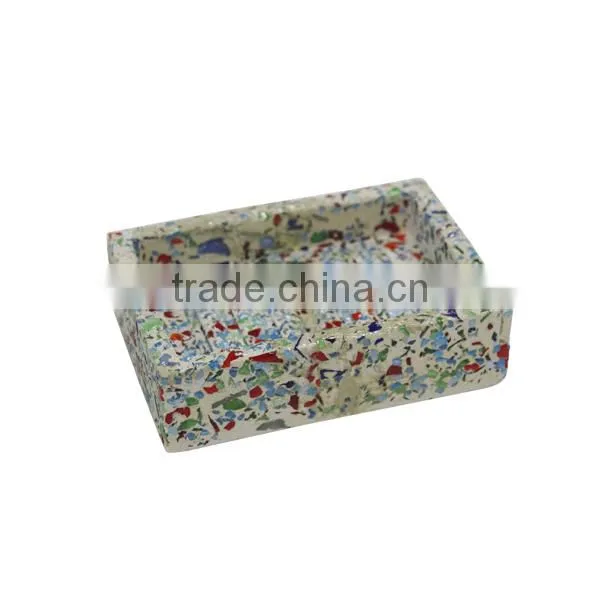 Hot Sale Colorful Glass Splinter Concrete Bathroom Accessory Sets photo-5