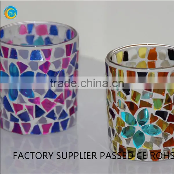 Wholesale Mosaic Tin Candle Holders Glass photo-5