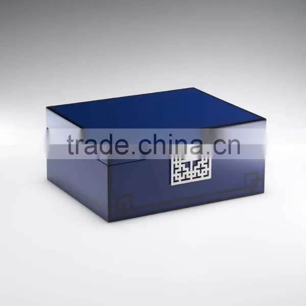 High Quality Rectagular Blue Wooden Boxes With Lid photo-2