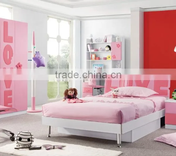 RD105 Love Twins Girl Pink Princess Bedroom Set 2016 New Children Kids Colofurl Cartoon Furniture on Sale in Stock photo-2