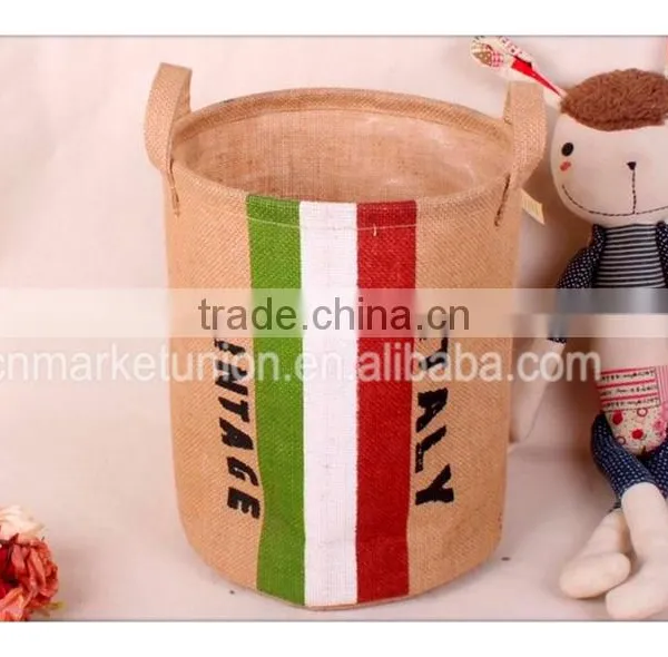 Any Country National Flag Jute Material Sundries Storage Basket photo-5
