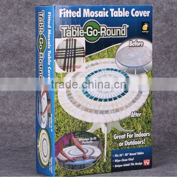 2016 as Seen on tv Fitted Mosaic Table Cover Pvc Table Cover Table go Round photo-4