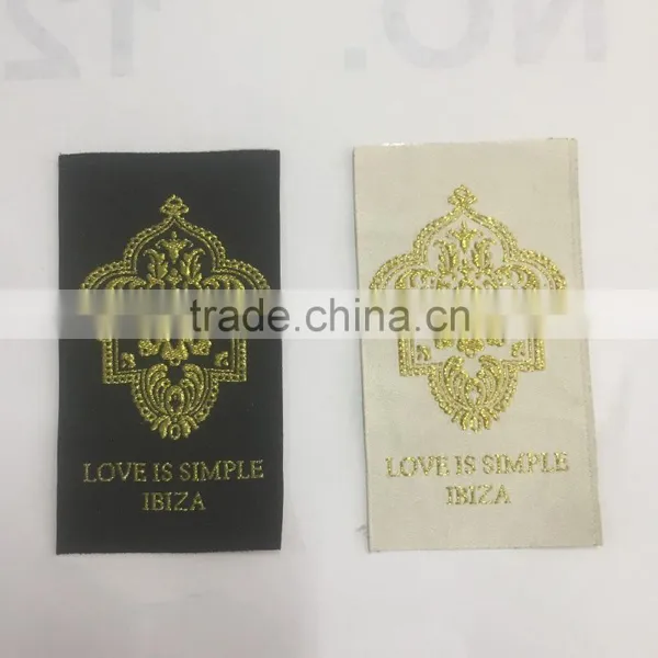 2017 Custom High Quality Gold Silver Metal Thread Garments Woven Labels photo-4