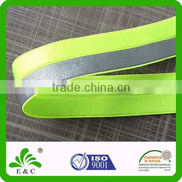 Bright Neon Color Reflective Fold Over Elastic Glow in the Dark Ribbon