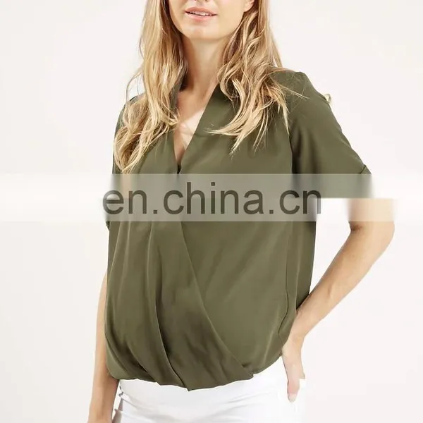 Fashion Wholesale Maternity Office Shirts Drape Blouse photo-3