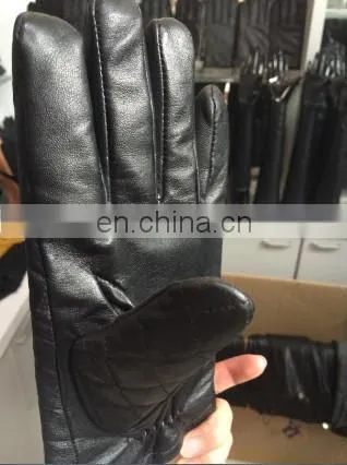 Winter Black Genuine Fashion Men Leather Sheepskin Glove photo-4