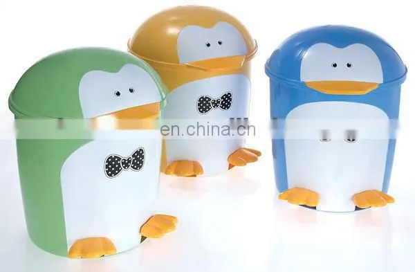 Plastic Room Double Animal Design Trash Can
