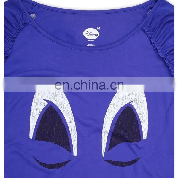 2015 Factory Direct Price Wholesale 100% Cotton Cartoon Evil Queen Royal Blue Top photo-5