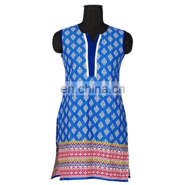 PRINTED KURTI WITH BOTTOM MULTI COLOR 100% COTTON photo-2