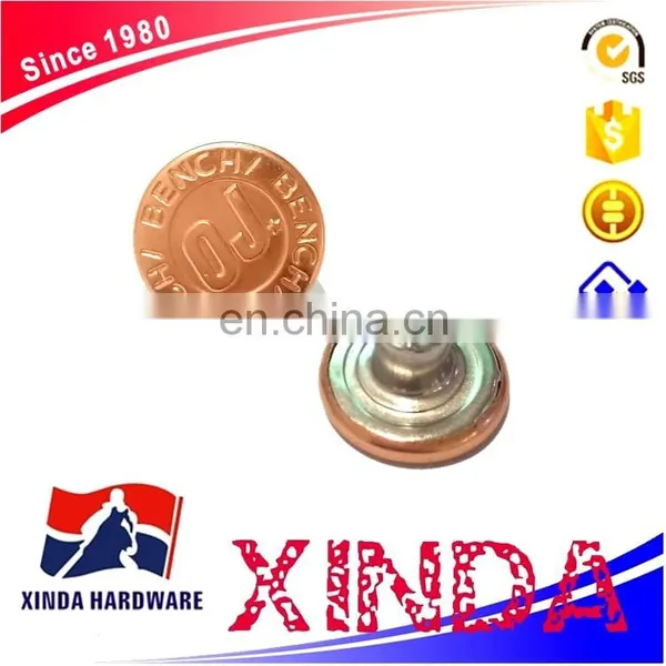 17mm Leather Metal Button, Black Leather Button photo-2