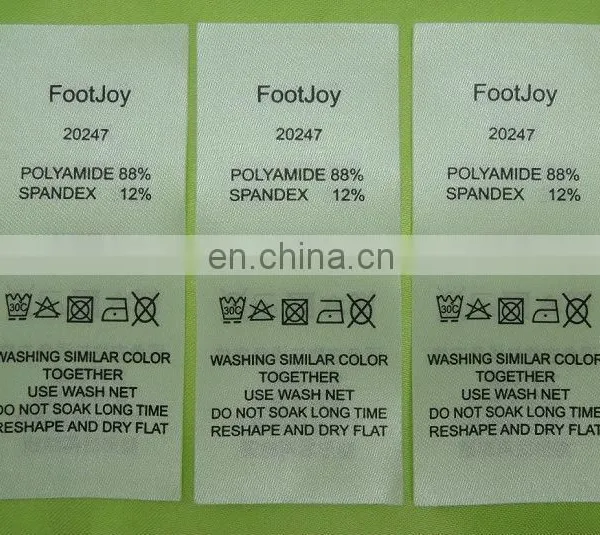 Nylon Washing Care Label