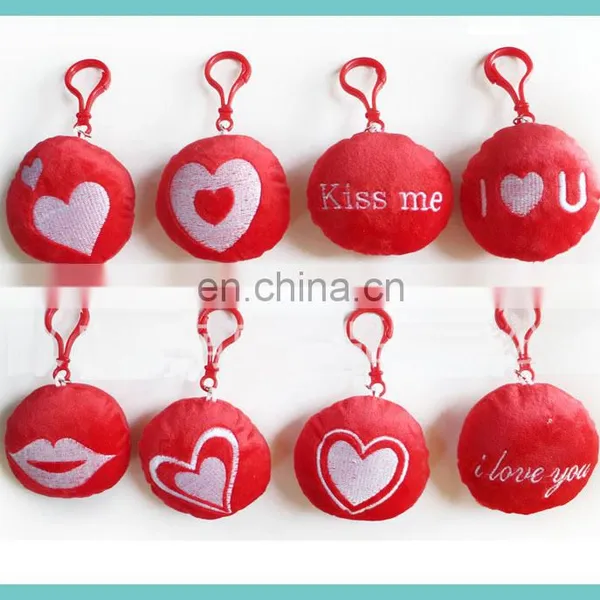 Plush Heart Shape Emoji Keychains Valentine Love Plush Keychains photo-6