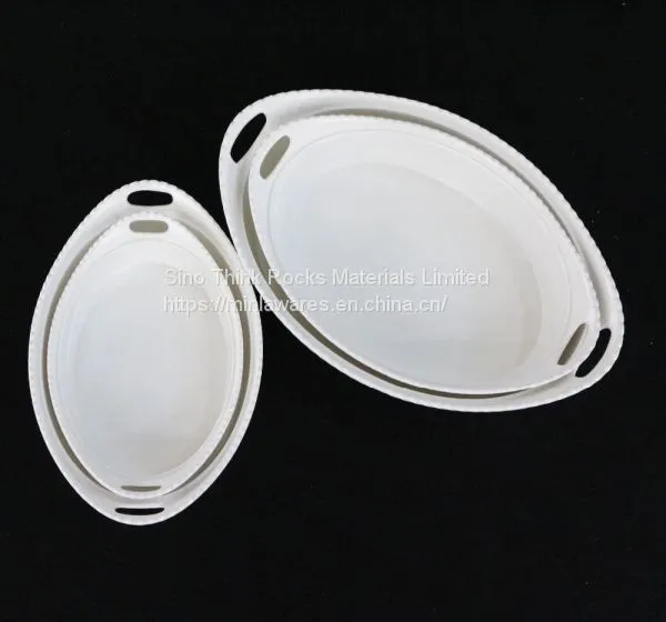 High Quality Hotel Used White Oval Melamine Bowl With Handle photo-2