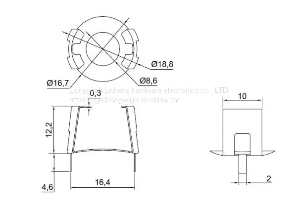GU18 Shell, POT18 Clamps, Dongguan Metal Stamping Parts, Phosphorus Copper Tin Plating. photo-2