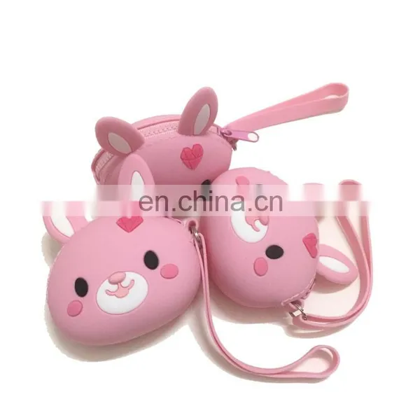 Kawaii Fashion Coin Purse Lovely Cartoon Rabbit Pouch Women Girls Small Wallet Soft Silicone Coin Bag photo-3