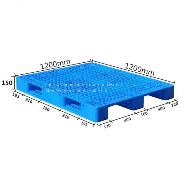 Grid Single Face Four Way 3 Skids Plastic Pallet for Warehouse photo-4