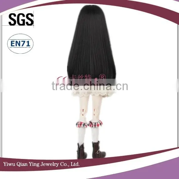 Long Natural Straight Black Doll Hair Wigs photo-5