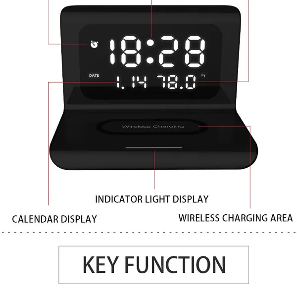 Electronic Desk Calendar Clock Wireless Charger is Suitable for Smart Phones With Wireless Charging Function photo-5