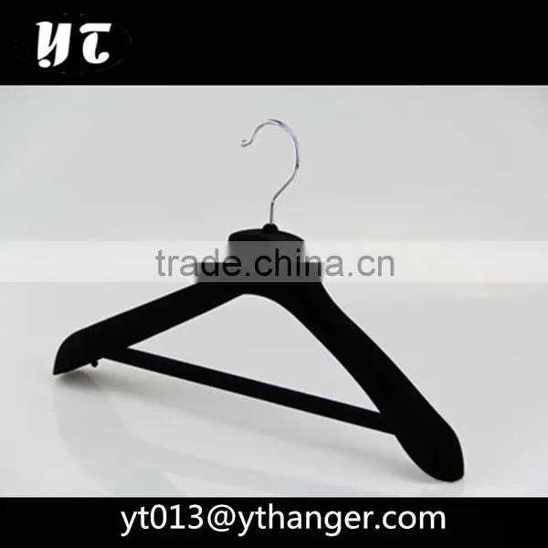 CY-631 Custom Flocking Plastic Hanger Velvet Plastic Hangers for Wide Shoulder Supplier's Choice photo-6