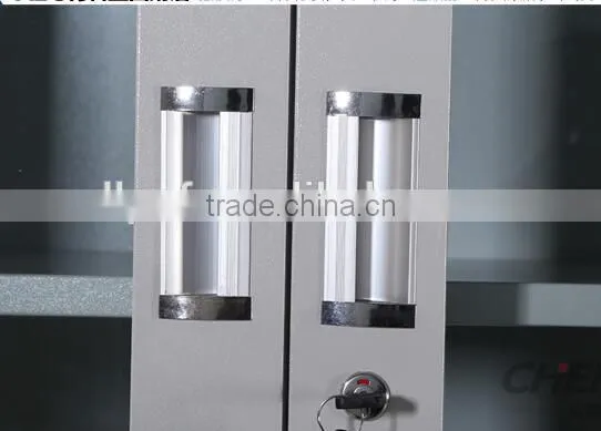 RAL 7035 Glass Door Metal Display Bookcase Office Filing Cabinet Metal File Cabinet for Office Use photo-4