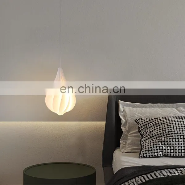 Nordic PVC LED Pendant Light Bedroom Bedside Flower Bud Hanging Lamp Creative Bar Home Small Chandelier photo-3