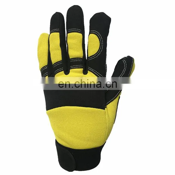 Custom Logo Reinforced Palm Mechanics Work Cut Resistance Hand Synthetic Leather Safety Gloves photo-2