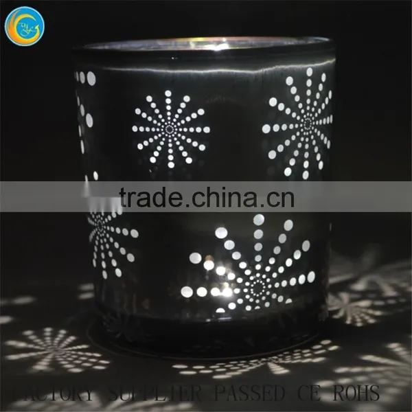 Sparkle Grey Mercury Glass Candle Holders Black And Gold Tea Light Holder photo-5