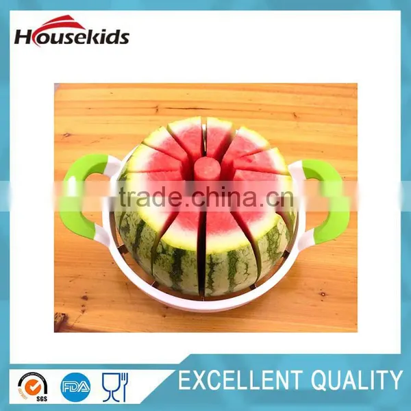 Green Stainless Steel Watermelon Cutter Fruit Divider Melon Slicer photo-4