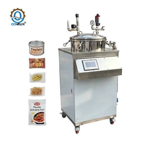 15KW Vertical Autoclave Retort Machine 150L Water Bath and Steam Sterilization Machine for Canned Food Processing Line