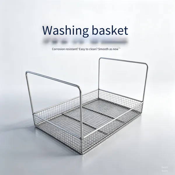 304/316l Stainless Steel Ultrasonic Cleaning Mesh Basket, Liquid Cooling Plate Precision Parts Cleaning Basket With Handle and Partitioned Mesh Basket