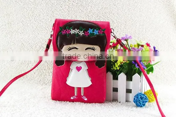 Wholesale pu Lovely Cartoon Girl Mini Shoulder Bags Mobile Phone Waterproof Cell Bag photo-4