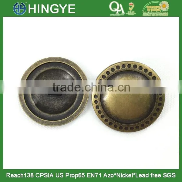 2015 New Arrival 25mm Fashion Antique Brass Metal Shank Button for Coats-M1666 photo-3