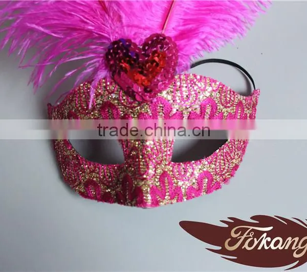 Masquerade Mask Ostrich Feather For Party Decoration photo-3