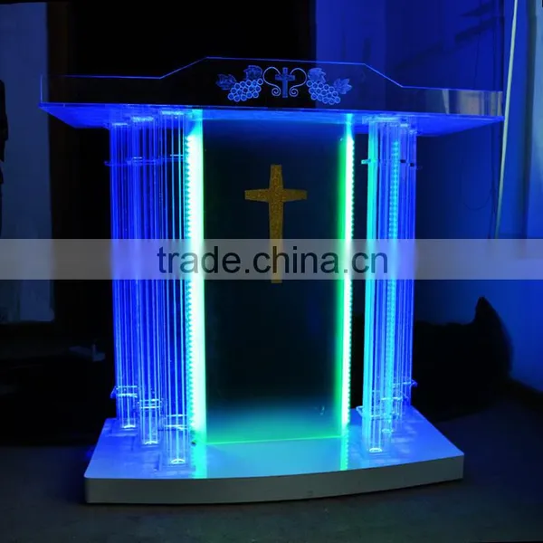 Factory Produce Acrylic Church Organic Glass Pulpit photo-3