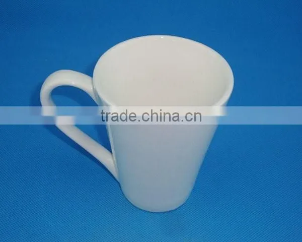 Ceramic Porcelain Water Cup-12 oz v Shape Porcelain Milk Mug photo-2
