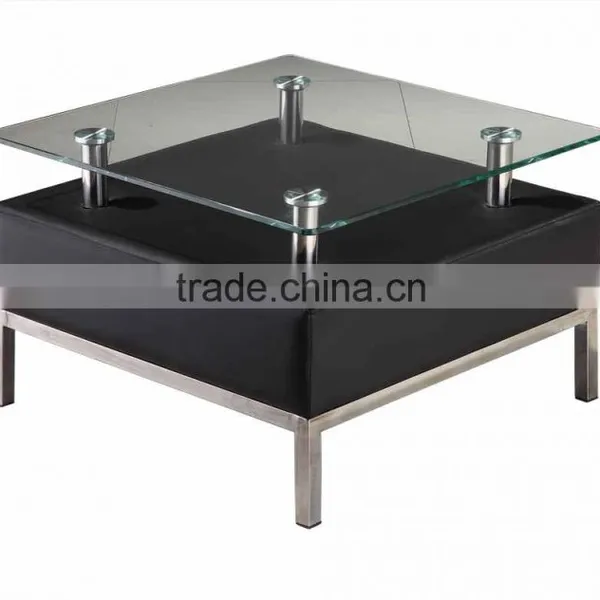 Modern Leather Glass Coffee Table SJ153S photo-3