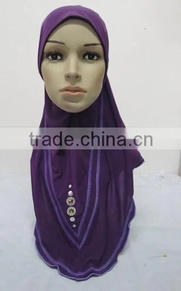 H266 New Style One Piece Hijab With Crystals photo-4