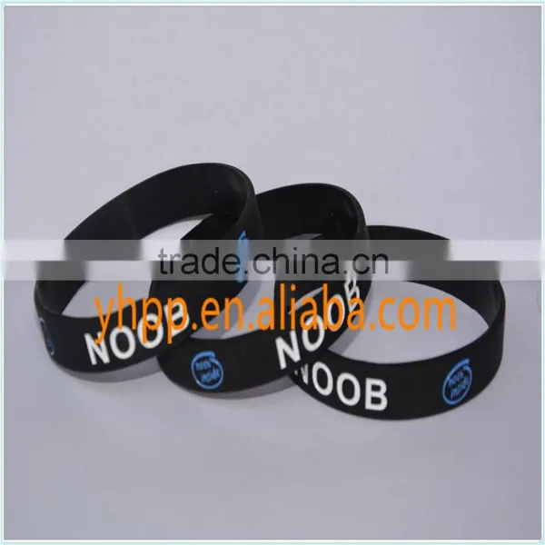 Custom LOL Noob Inside Silicone Rubber Debossed Wristband Bracelet photo-2